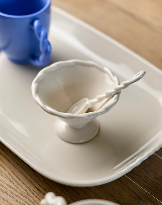Knot Elevated Condiment Bowl Set of 3 in Vanilla