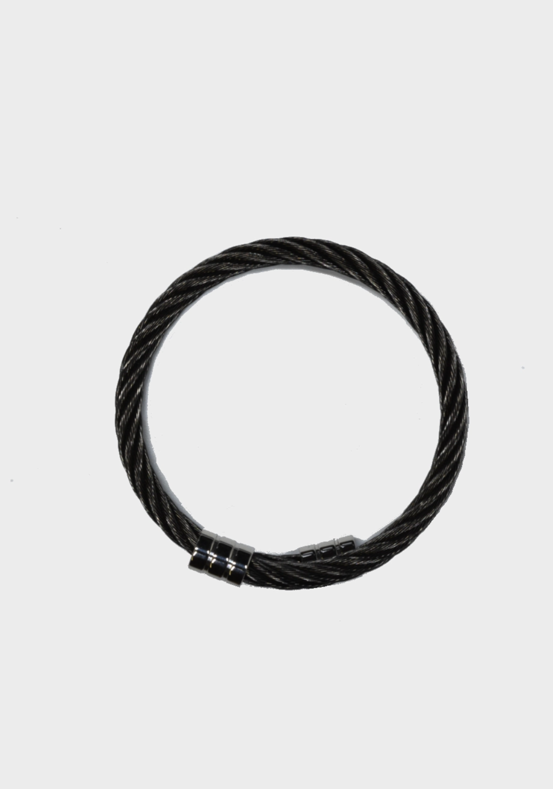 Black Stainless Steel Cuff - Black Accent