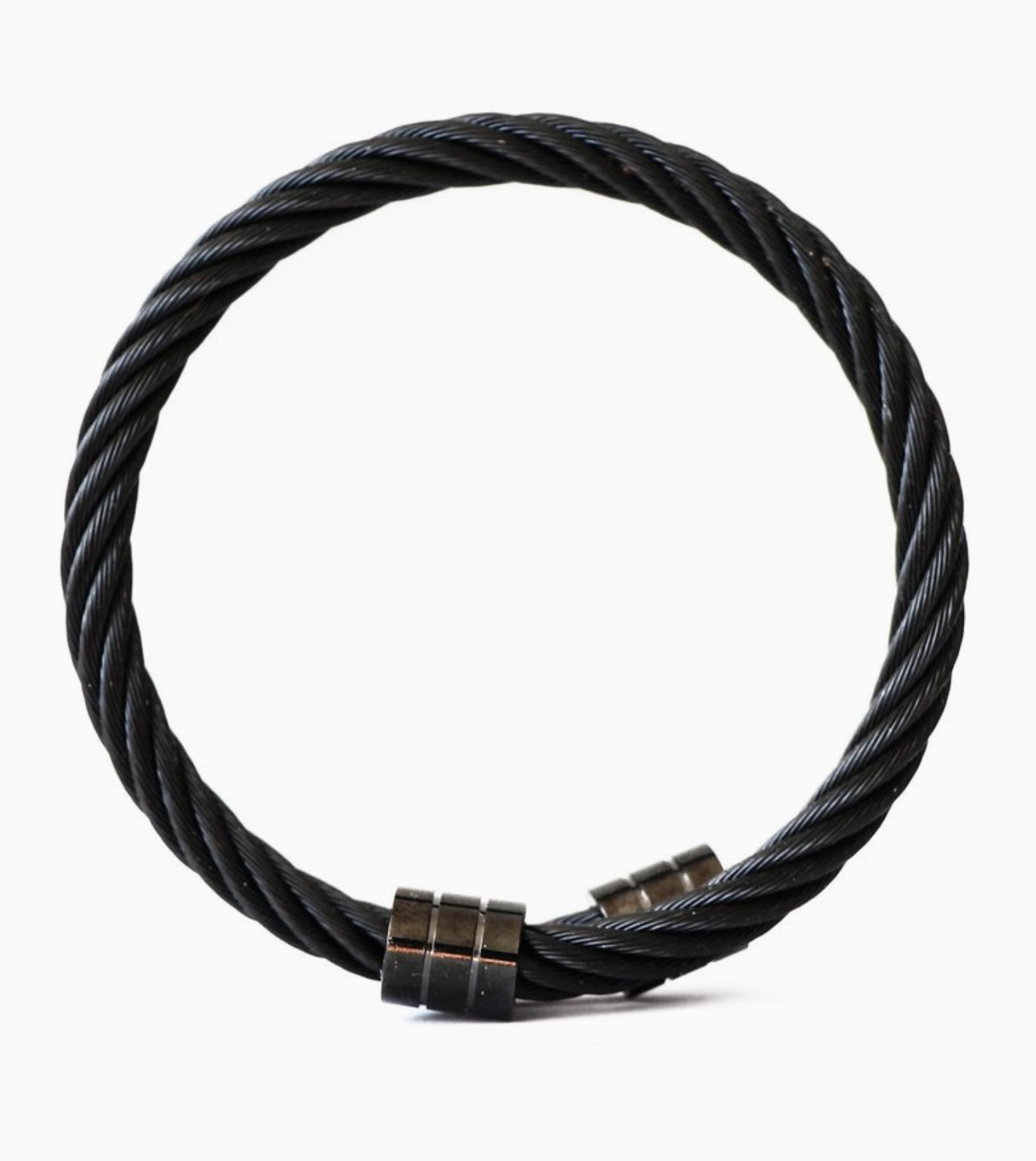Black Stainless Steel Cuff - Black Accent
