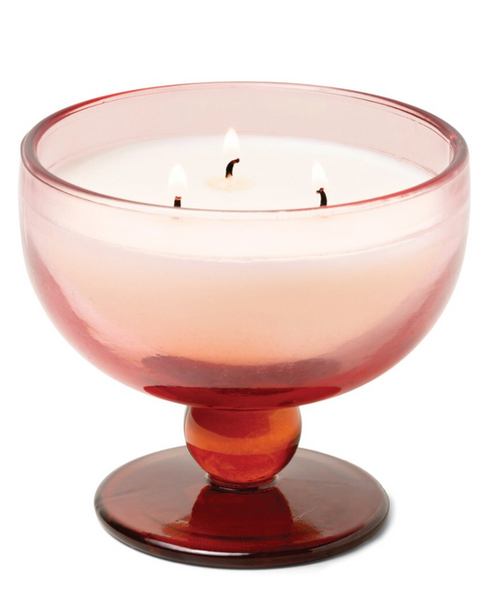 Rose & Red Tinted Glass Goblet - Saffron Rose