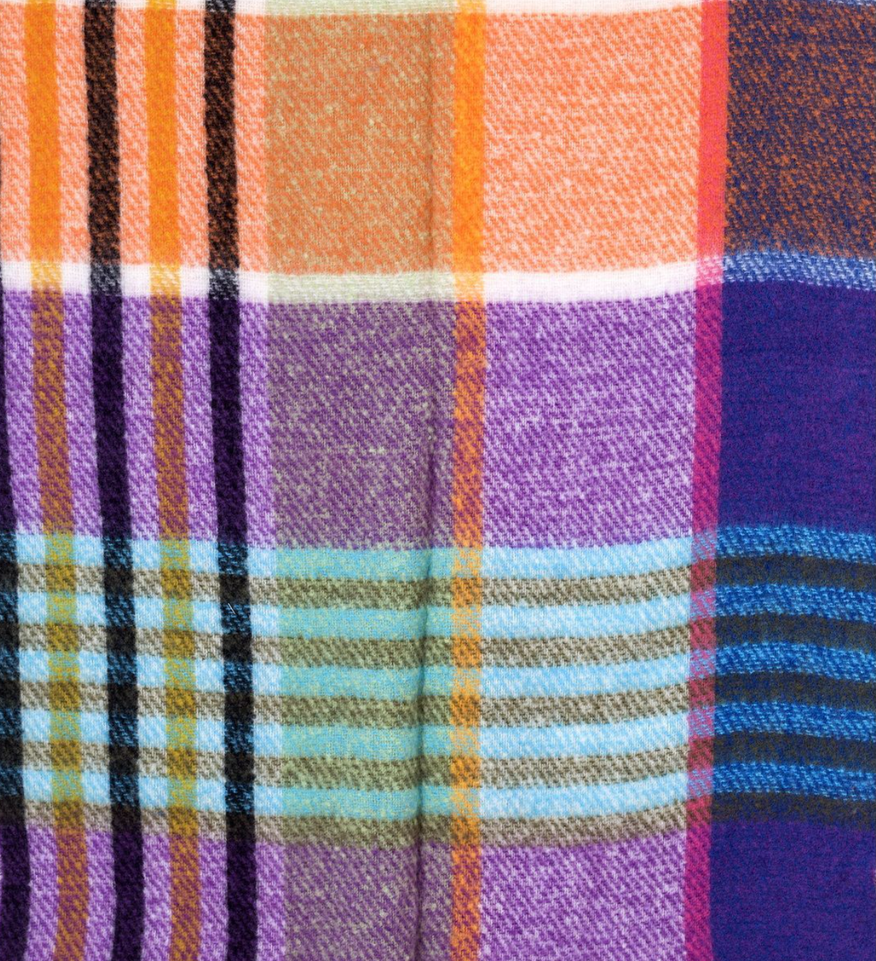 Square and Striped Purple Orange Scarf