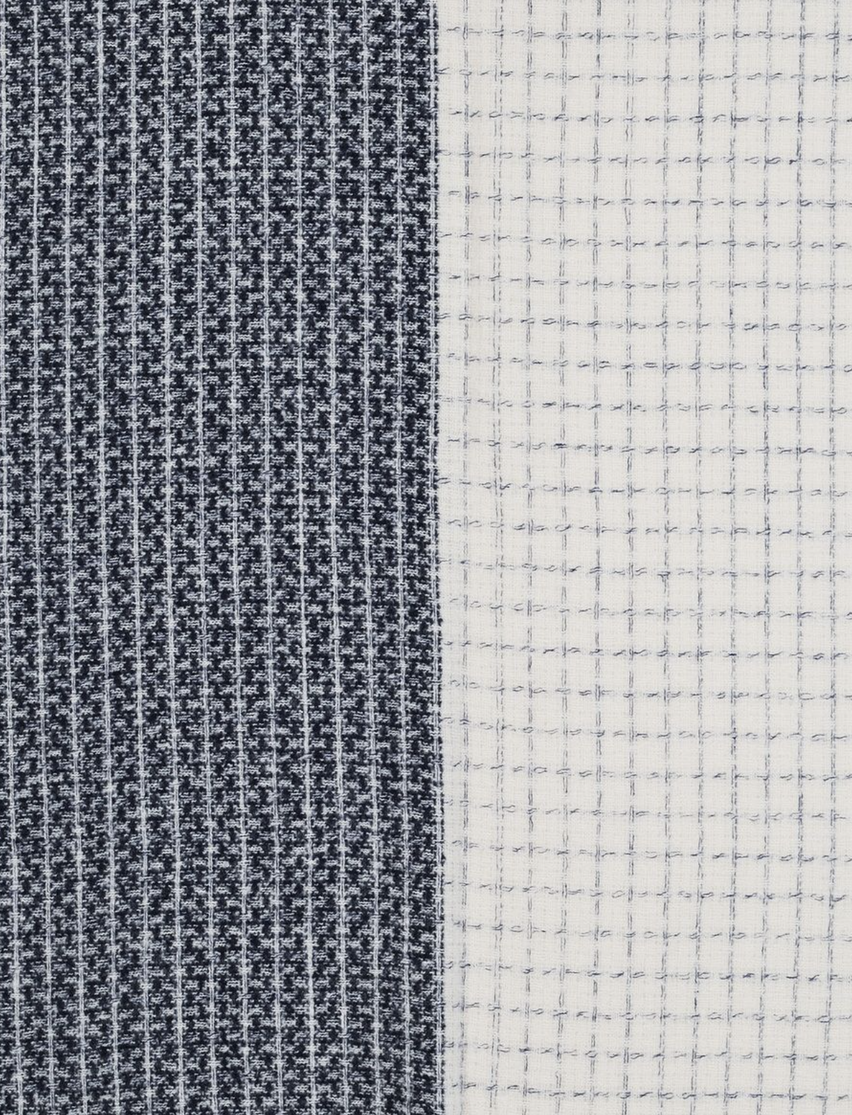 Navy & White Knitted Cross Hatched