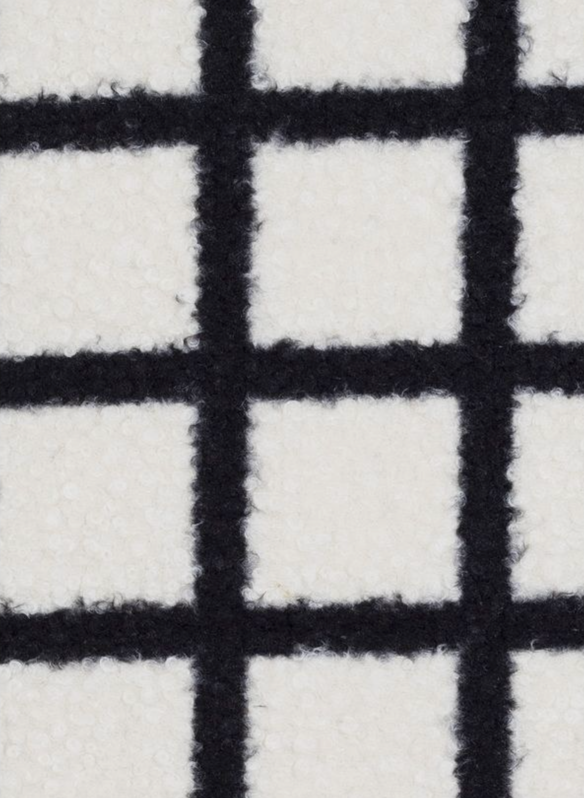 Black & White Check Sherpa Scarf
