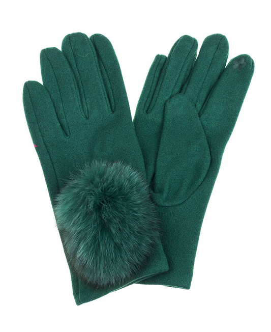 Pom Pom Green Gloves