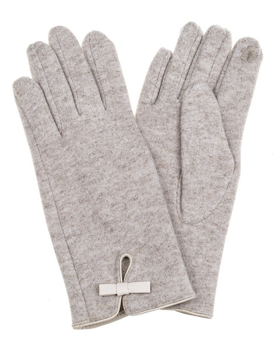 Bow Gloves Beige