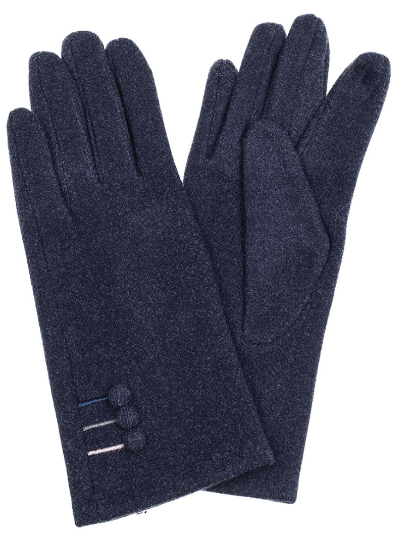Button Gloves Navy