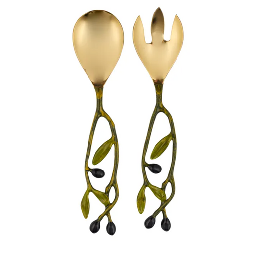 Oamra Brass Salad Servers