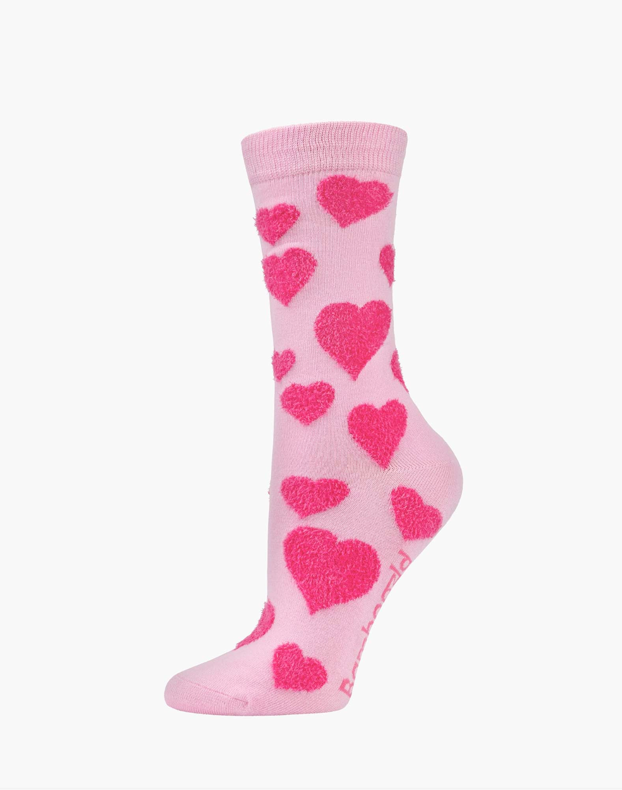 Womens Fluffy Hearts Bamboo Sock