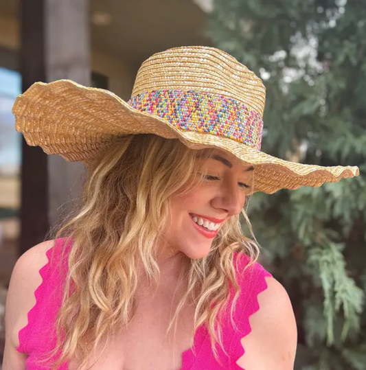 Wide-Brimmed Raffia Hat