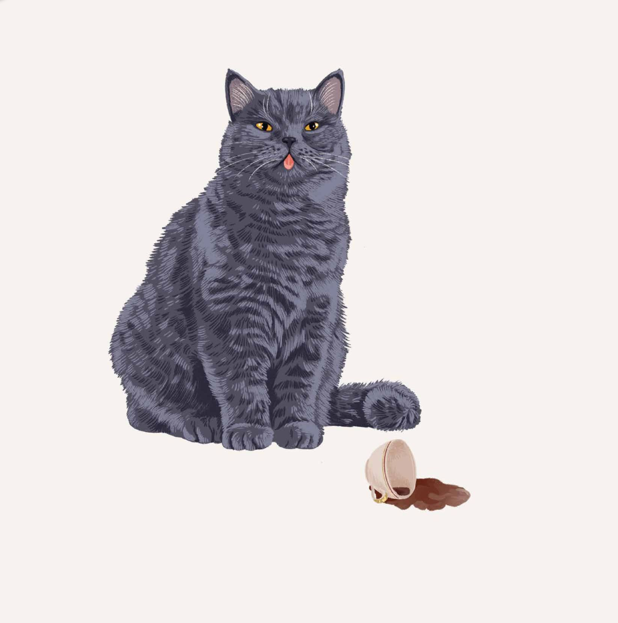 Burmese Cat Drinking Earl Grey - Alissa Levy