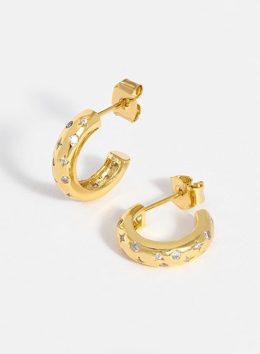 Constellation Chunky Hoops Gold Plated