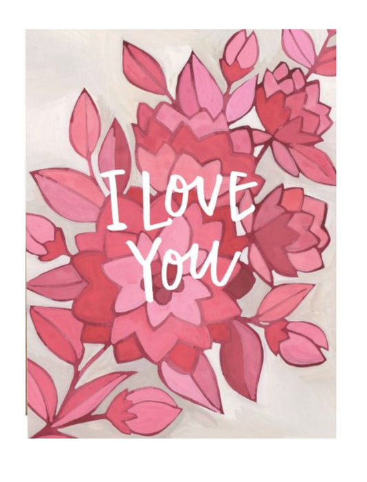 Pink Floral I Love You
