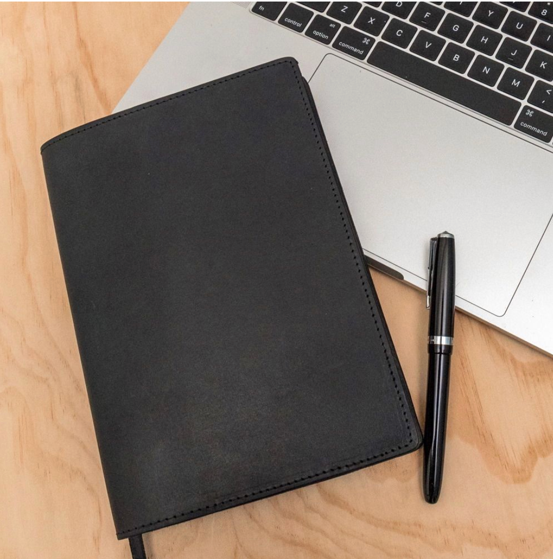A5 Notebook with Leather Jacket