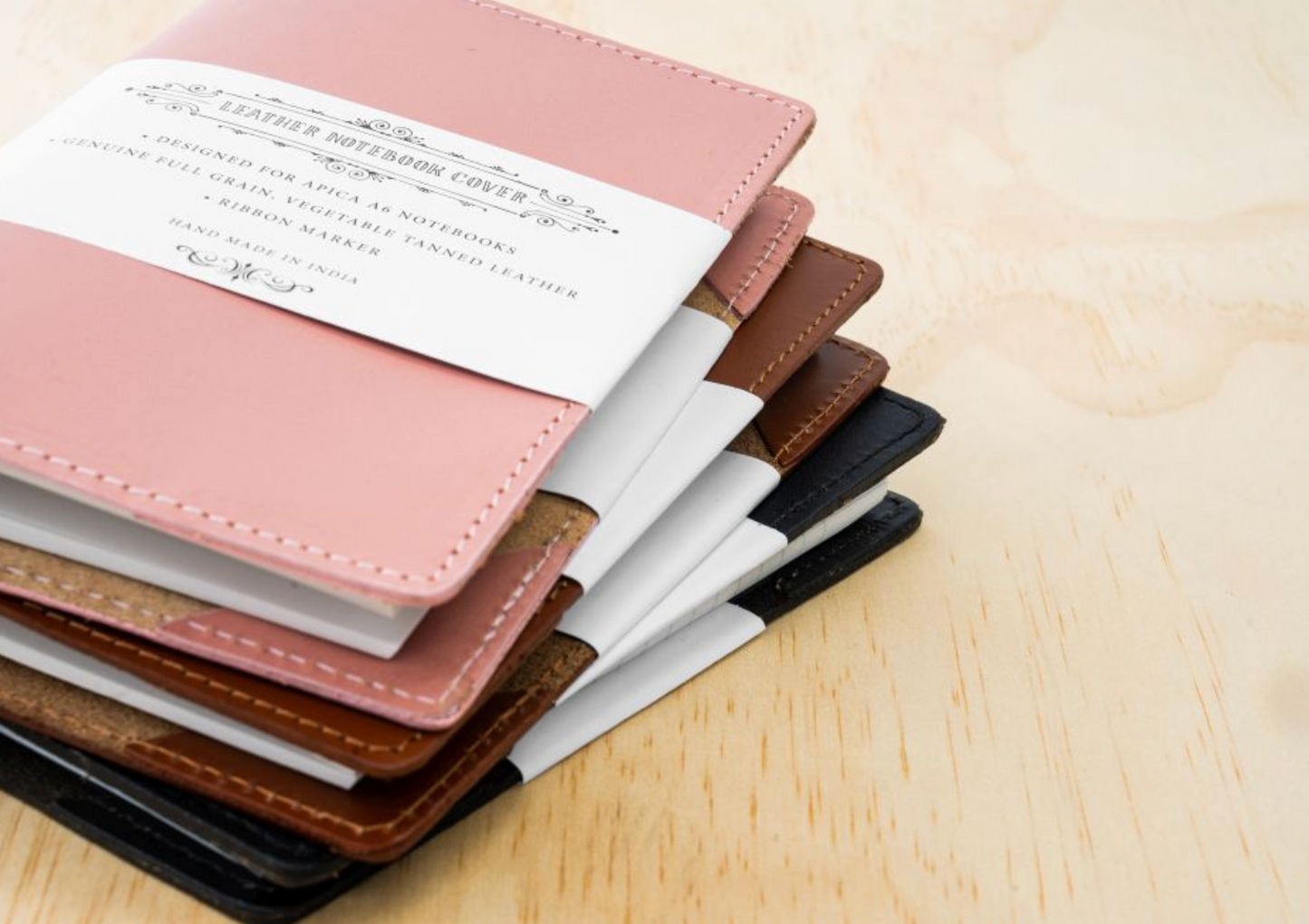 A5 Notebook with Leather Jacket
