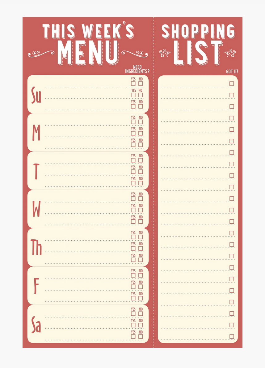 This Weeks Menu