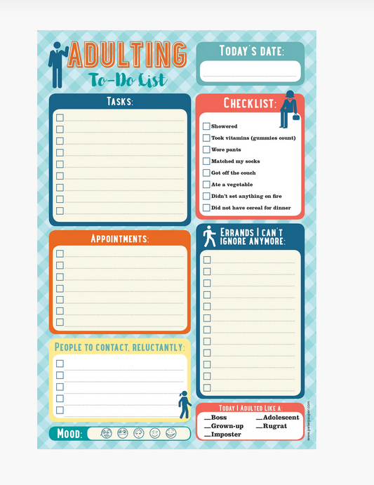 Adulting To Do List Note Pad