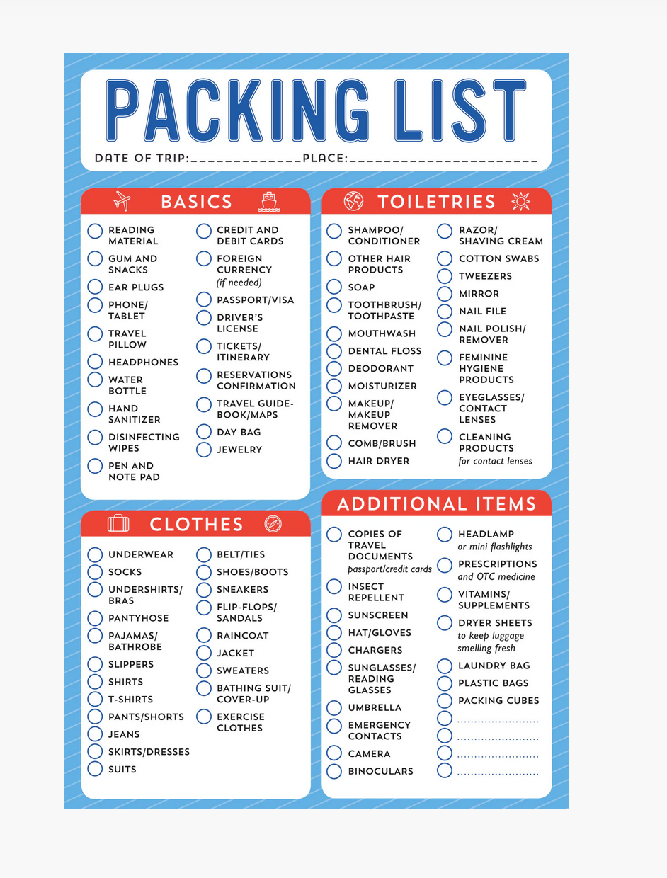 Packing List