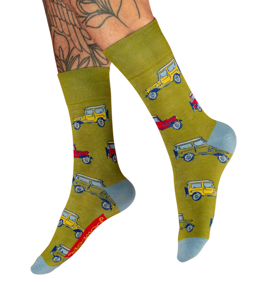 Vintage Land Rover Men's Socks in Fern