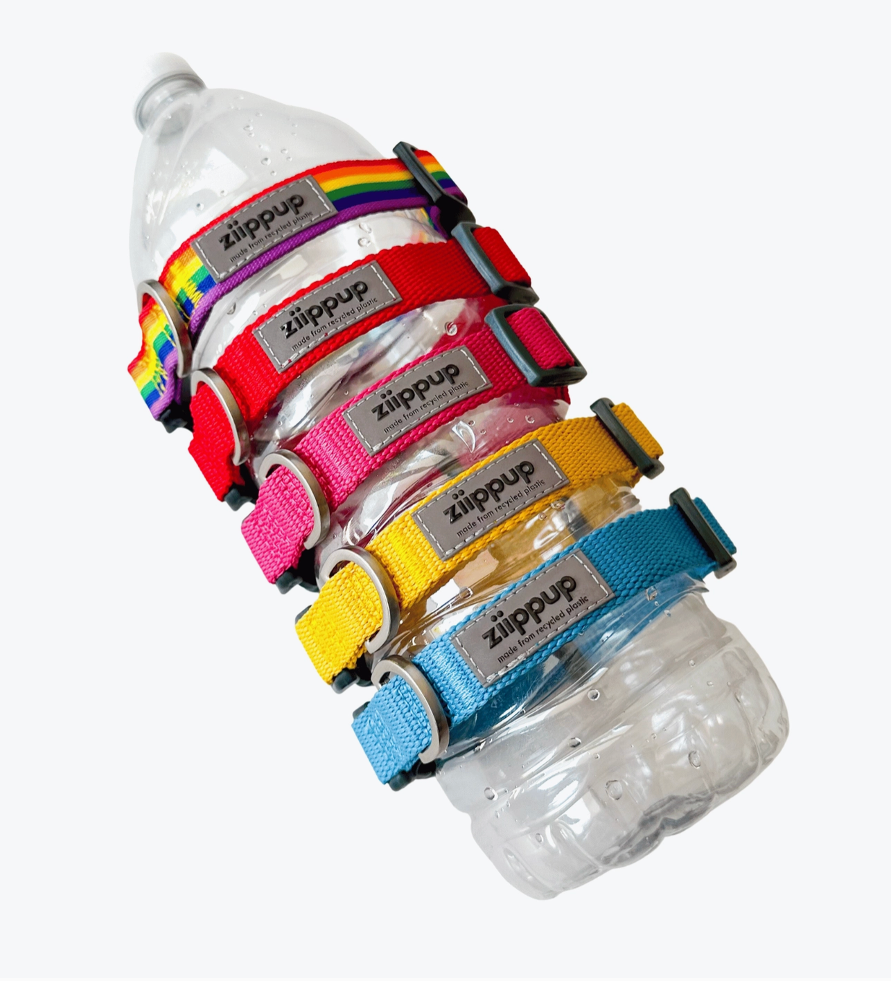 Rainbow Recycled Dog Collar