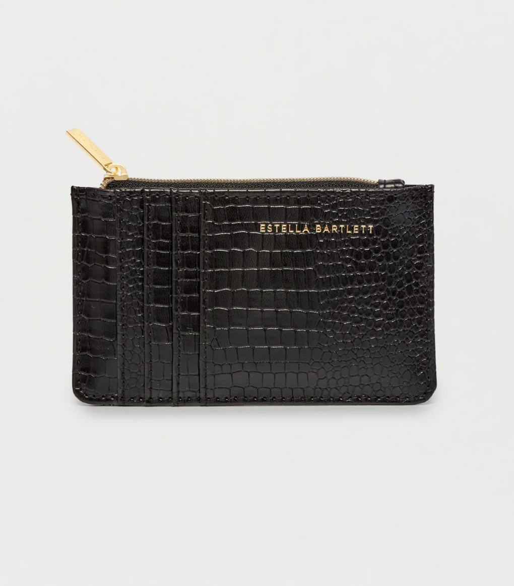 Black Croc Card Purse