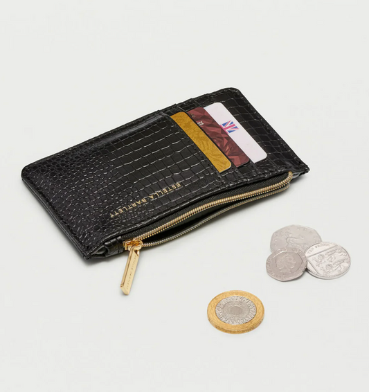 Black Croc Card Purse