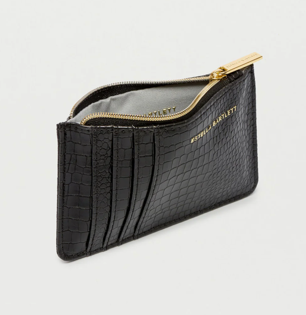 Black Croc Card Purse