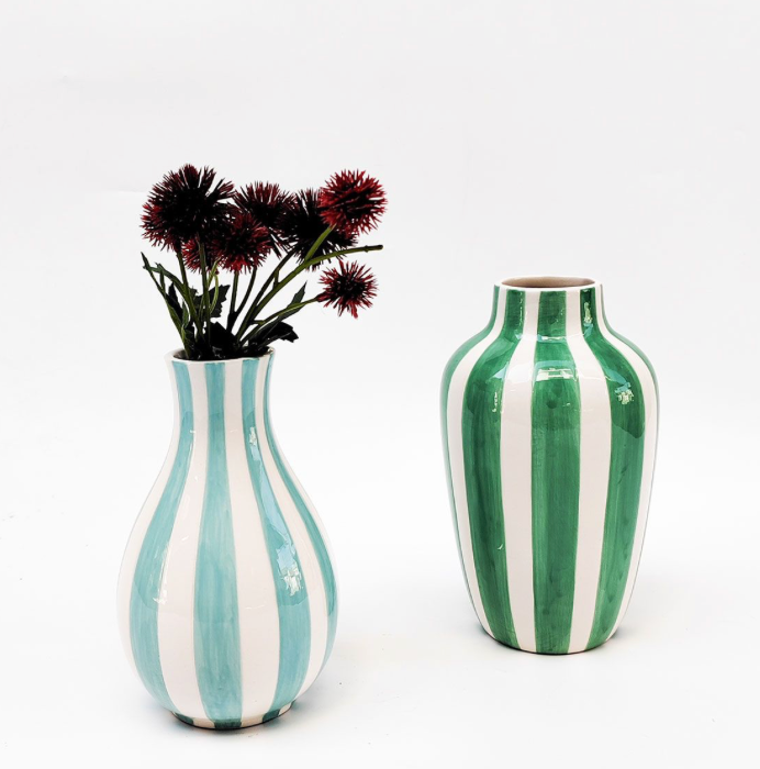 Halcyon Stripe Vase Blue