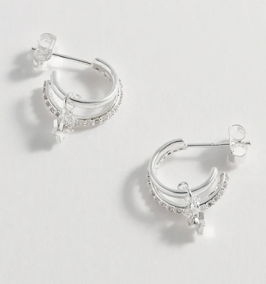 Duo Pave Star Hoops