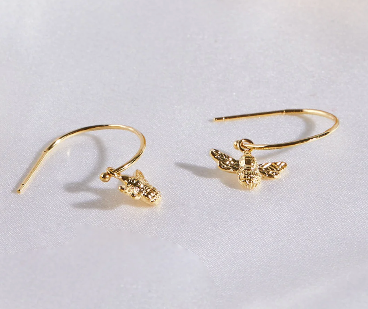 Bee Drop Hoop Earrings