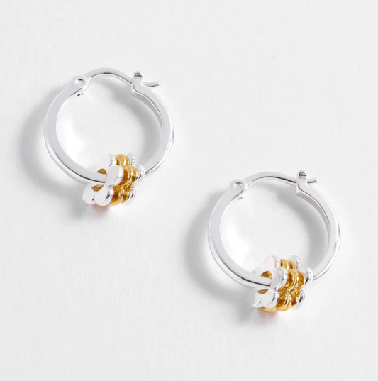 Multi Flower Hoop Earrings