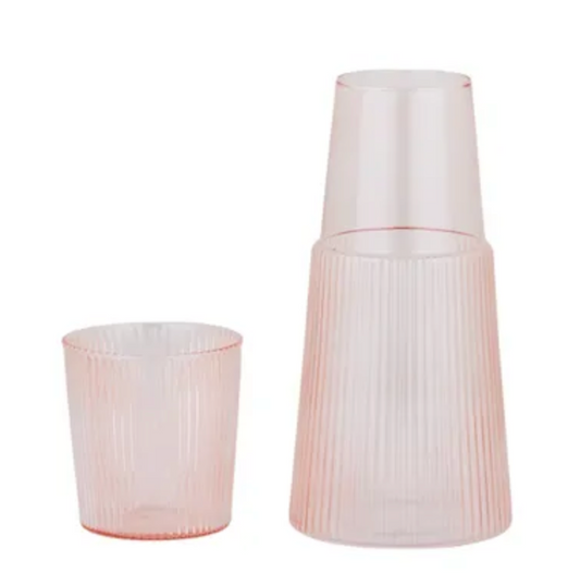 Grace Carafe and Glass Set in Pink