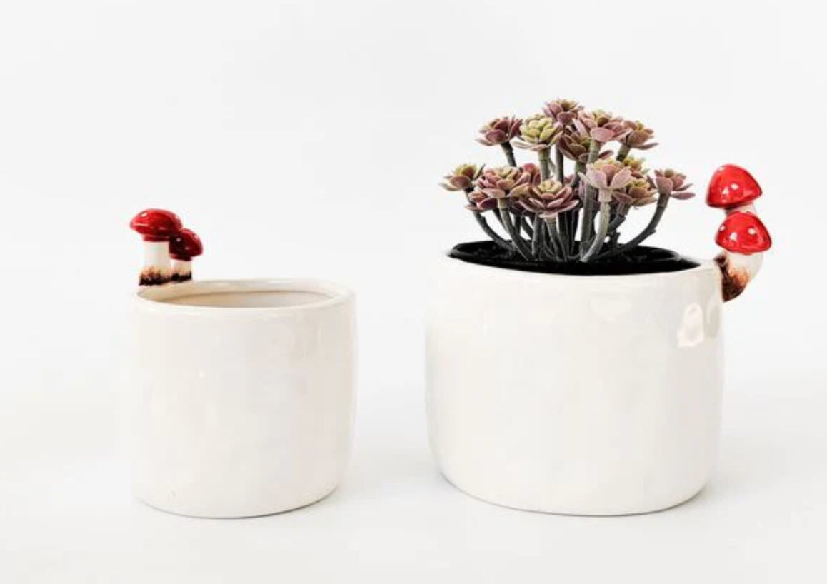 Toadstool Planter White 13cm