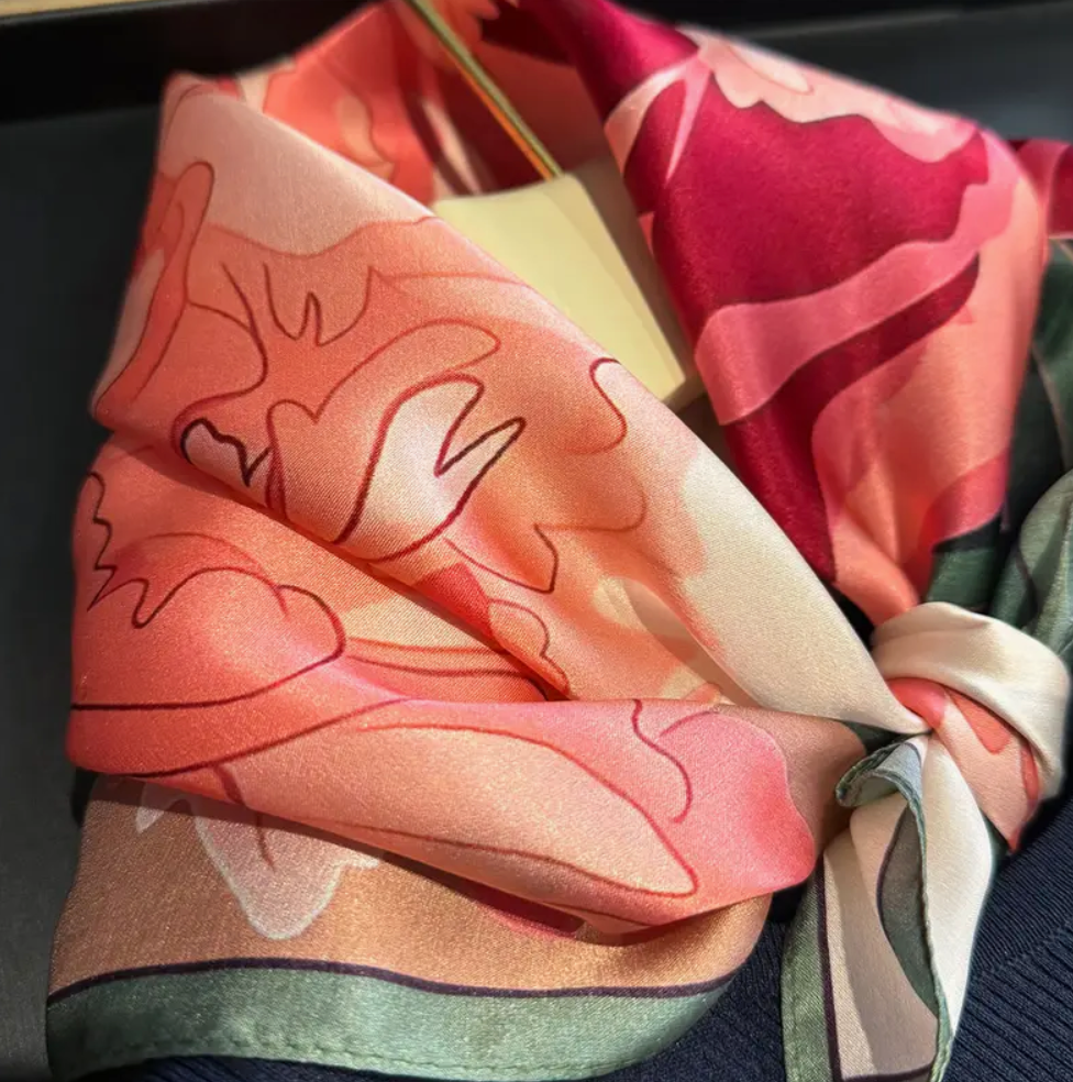 Silk Scarf Square Peonie