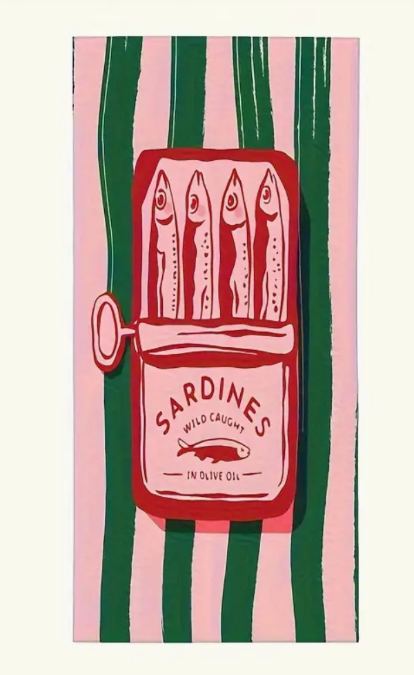 Sardine Beach Towel with Matching Tote Bag