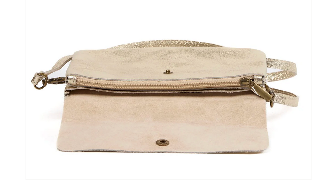 Metallic Clutch Cross Body Gold