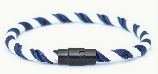 Twisted Rope Bracelet Navy & White