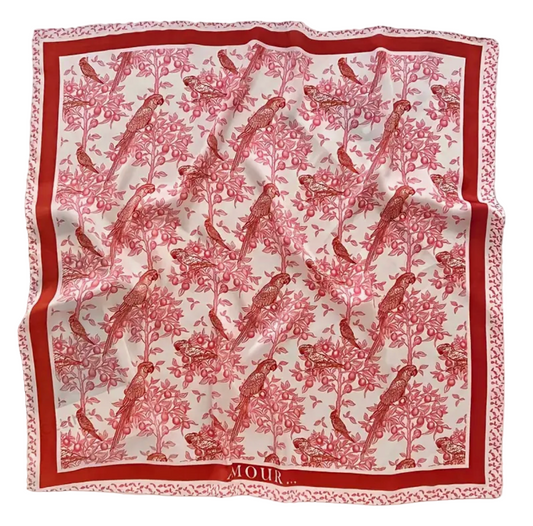 Silk Scarf Pink & Red Garden