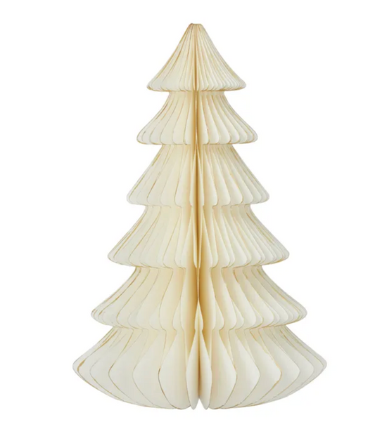 Paper Tree Decoration White Gold 25cm