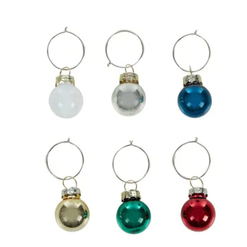 Glass Baubles Wine Glass Charms in Box