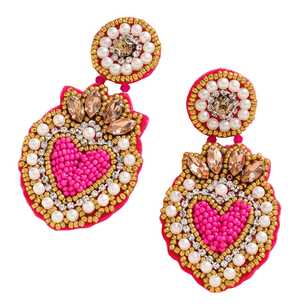 Beaded Heart Earring