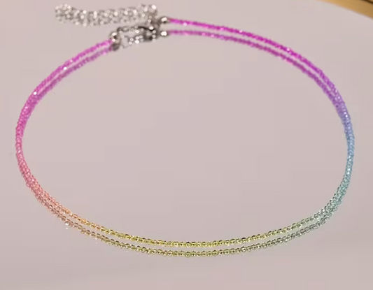 Crystal Beaded Necklace Bright