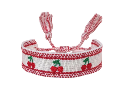 Cherries Embroided Bracelet