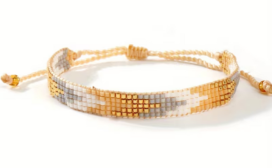 Beaded Gilded Slider Bracelet
