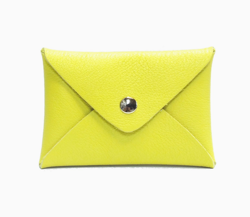 S Envelope - Leather Card Holder Yellow
