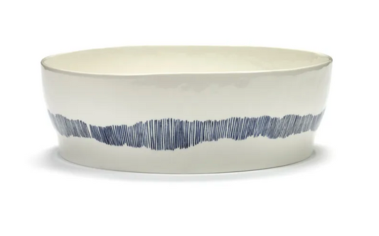 Ottolenghi Salad Bowl - White with Blue Stripes