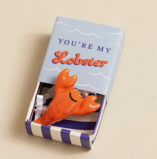 Tiny Matchbox Ceramic Token Lobster