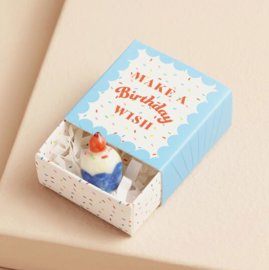 Tiny Matchbox Ceramic Token Birthday Cake
