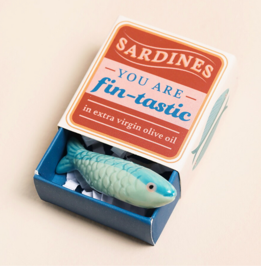 Tiny Matchbox Ceramic Token Sardine