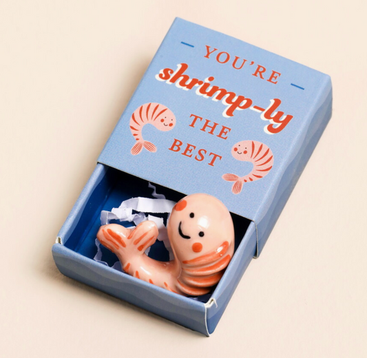 Tiny Matchbox Ceramic Token Shrimp