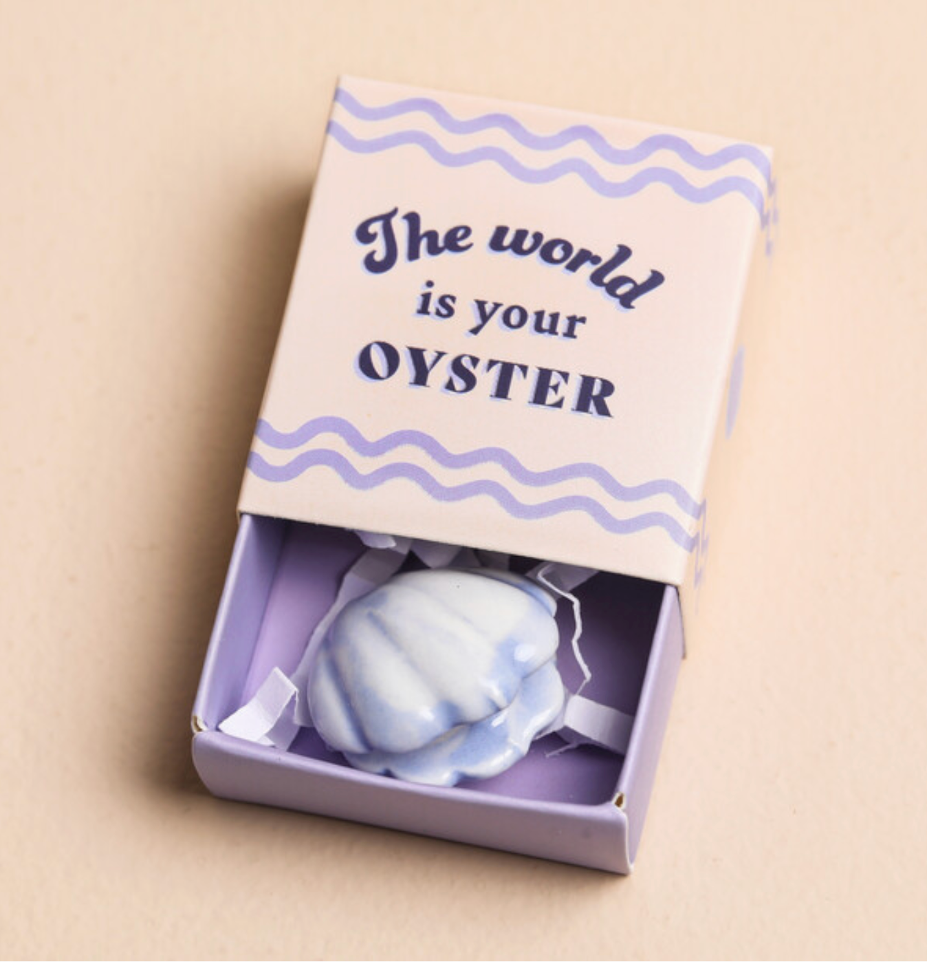 Tiny Matchbox Ceramic Token Oyster